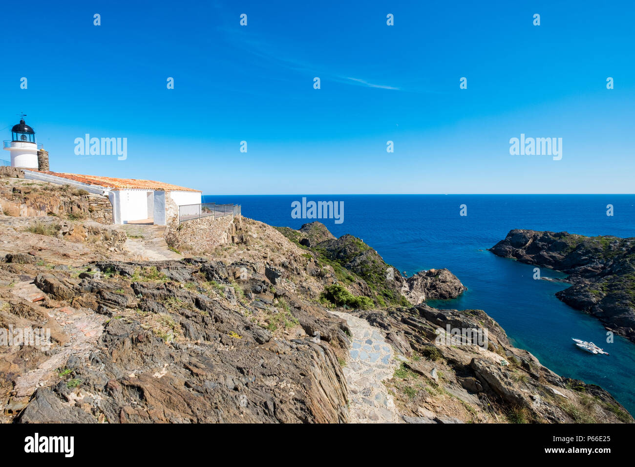 Phare du Cap de Creus, sur la Costa Brava, dans la province de Gérone en Catalogne Espagne Banque D'Images