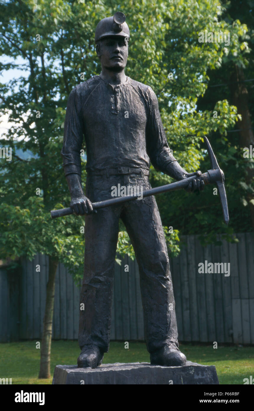 Statue de mineur de charbon à Big Stone Gap, Virginia, Blue Ridge Mountains. Photographie Banque D'Images