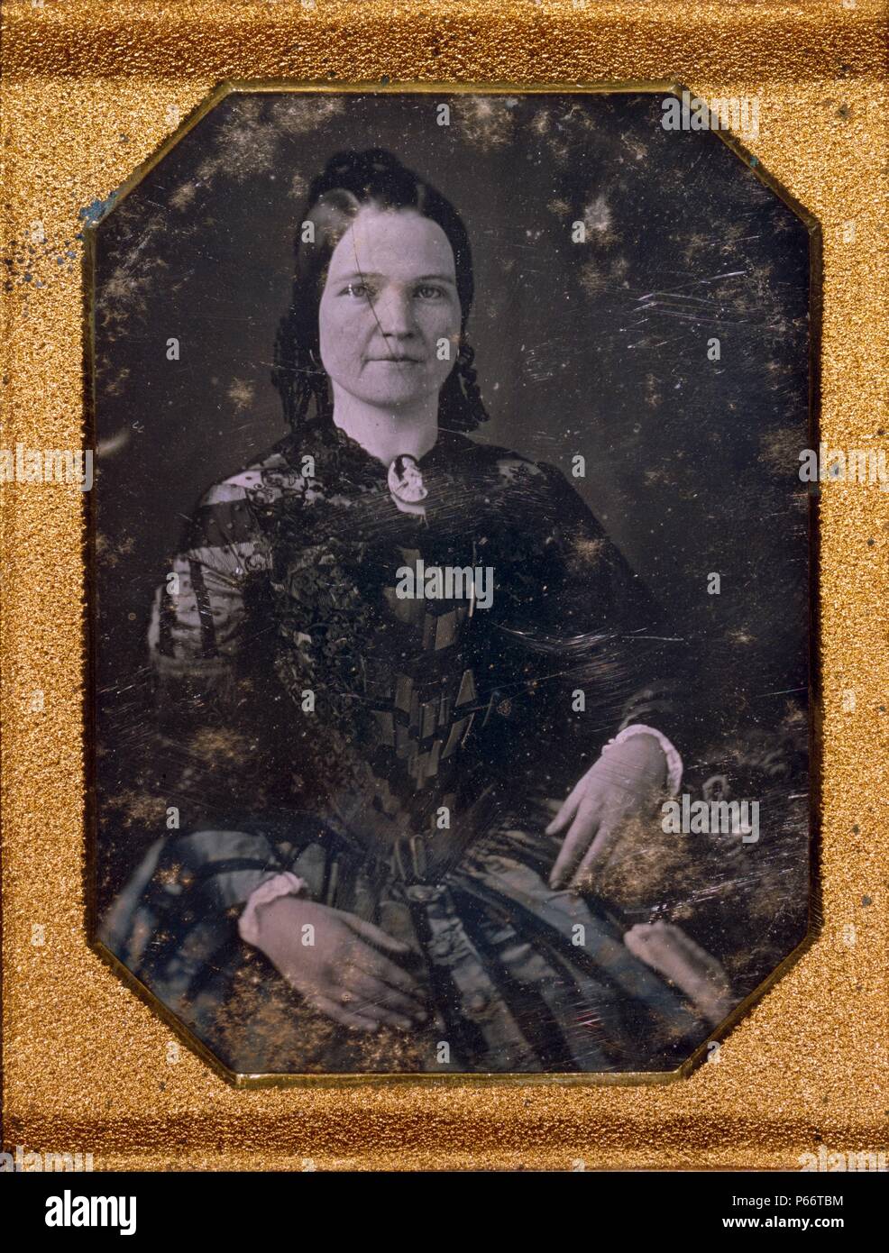Mary Todd Lincoln, épouse d'Abraham Lincoln. Portrait de trois-quarts, assis, de face, par Nicolas Berger, photographe Publié : 1847 Banque D'Images