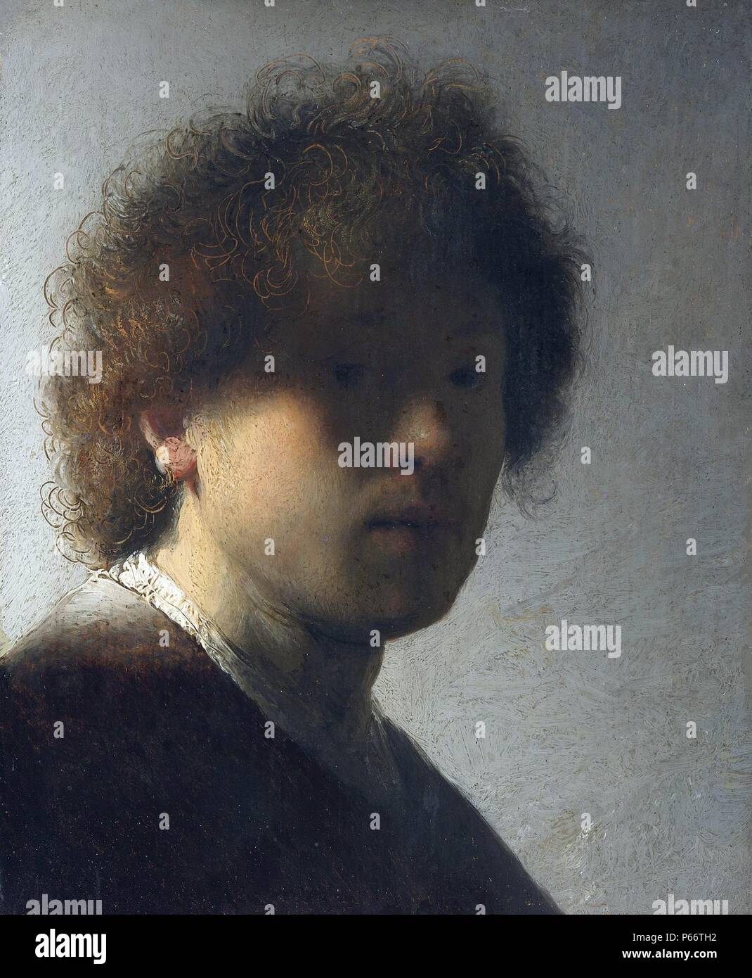 Rembrandt van Rijn, Self Portrait en jeune homme (ch. 1628-29), huile sur panneau, Amsterdam Banque D'Images