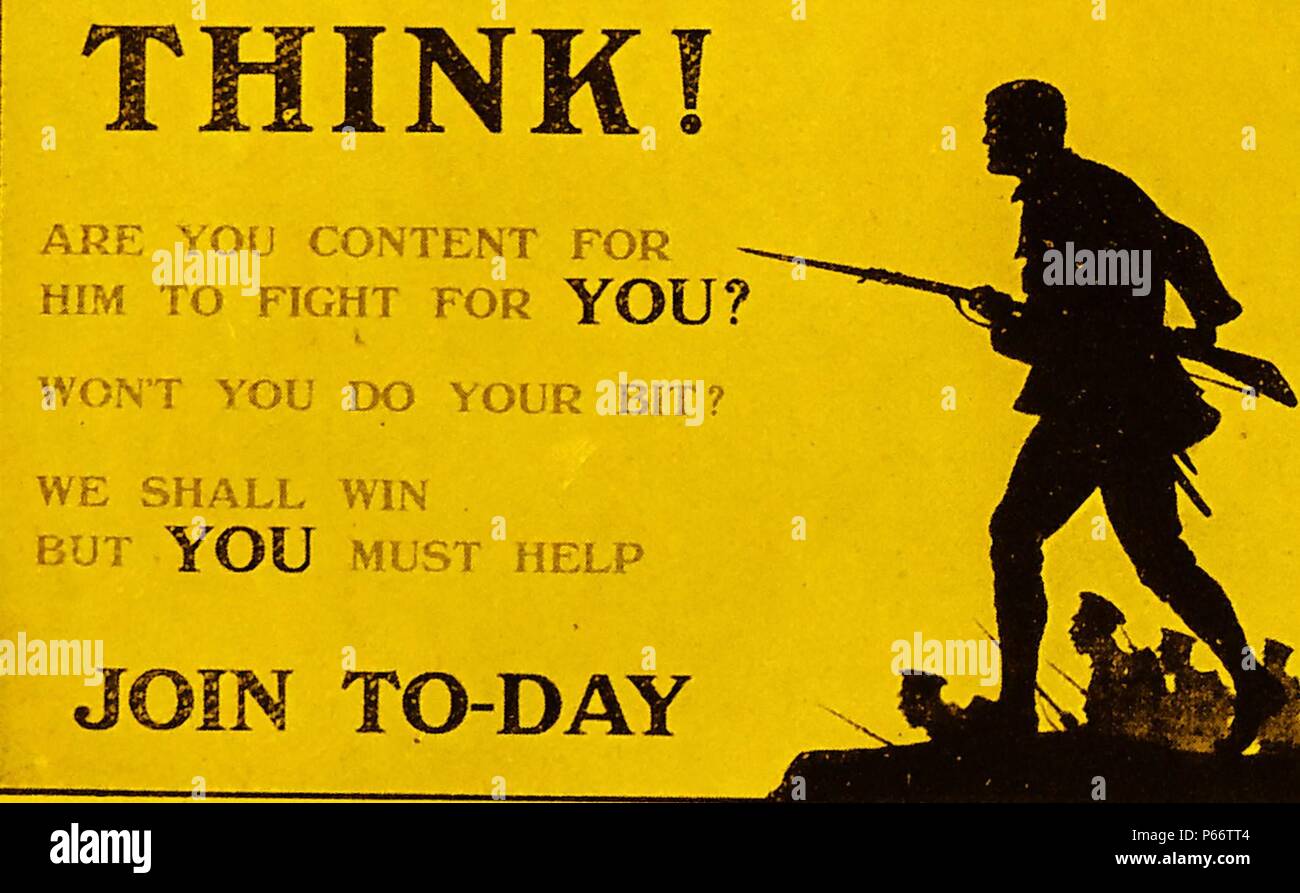 La Première Guerre mondiale, 1915. Une affiche de propagande britannique Banque D'Images