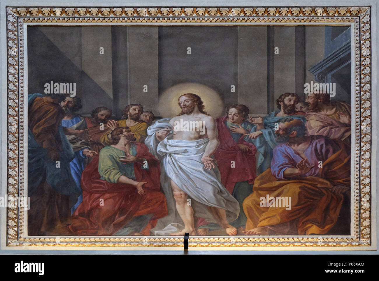 Apparition de Jésus aux disciples, fresque de la basilique de Saint Andrew à Mantoue, Italie Banque D'Images
