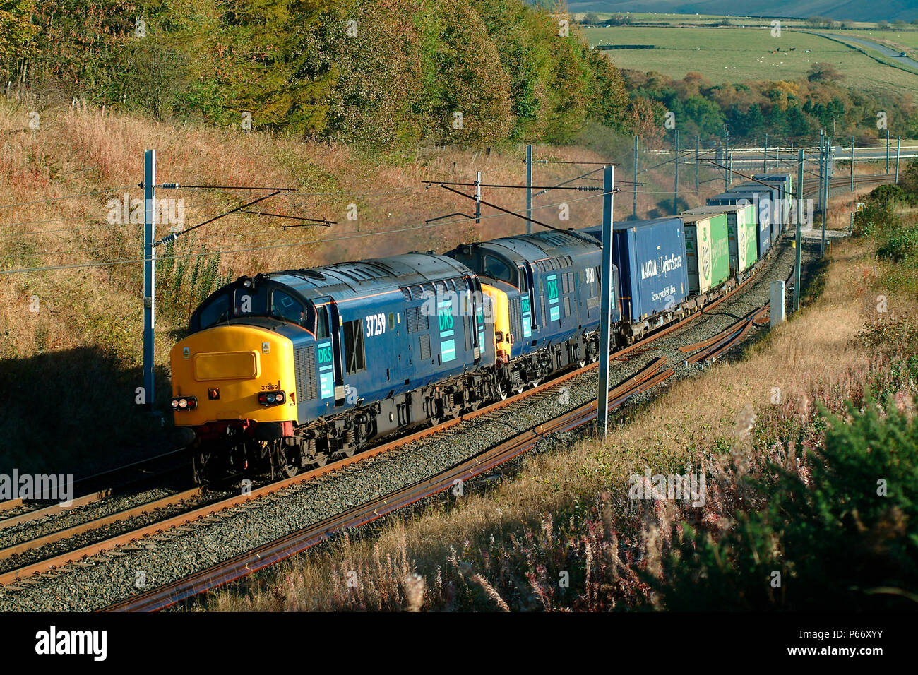 DRS a élargi la base de l'entretien du trafic ferroviaire les besoins de l'installation nucléaire de Sellafield, ces derniers temps, à l'utilisation d'un transport intermodal Banque D'Images