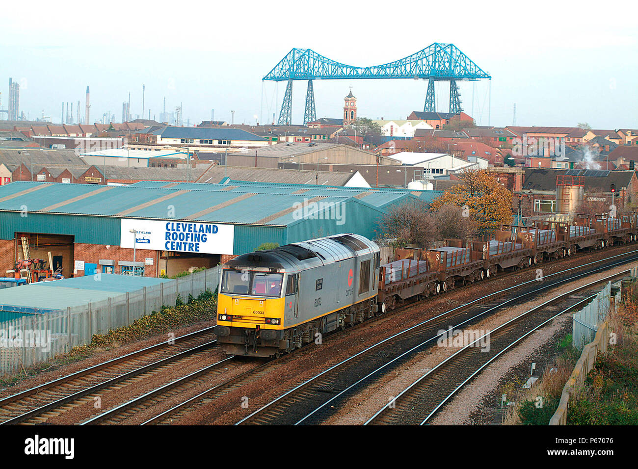 L'acier est le trafic principal de la Tees-side of North East England et cela se reflète dans la livrée de la compagnie principale, Corus Steel, étant Banque D'Images
