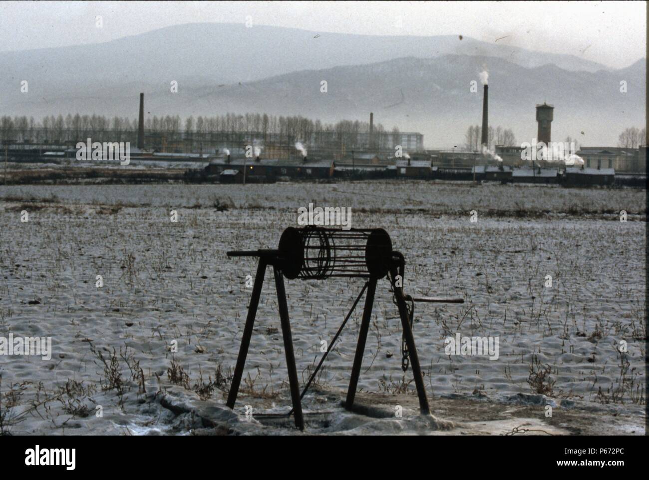 L'eau d'un puits dans les champs autour de Nancha dans la province de Heilongjiang, au nord est de la Chine. Banque D'Images