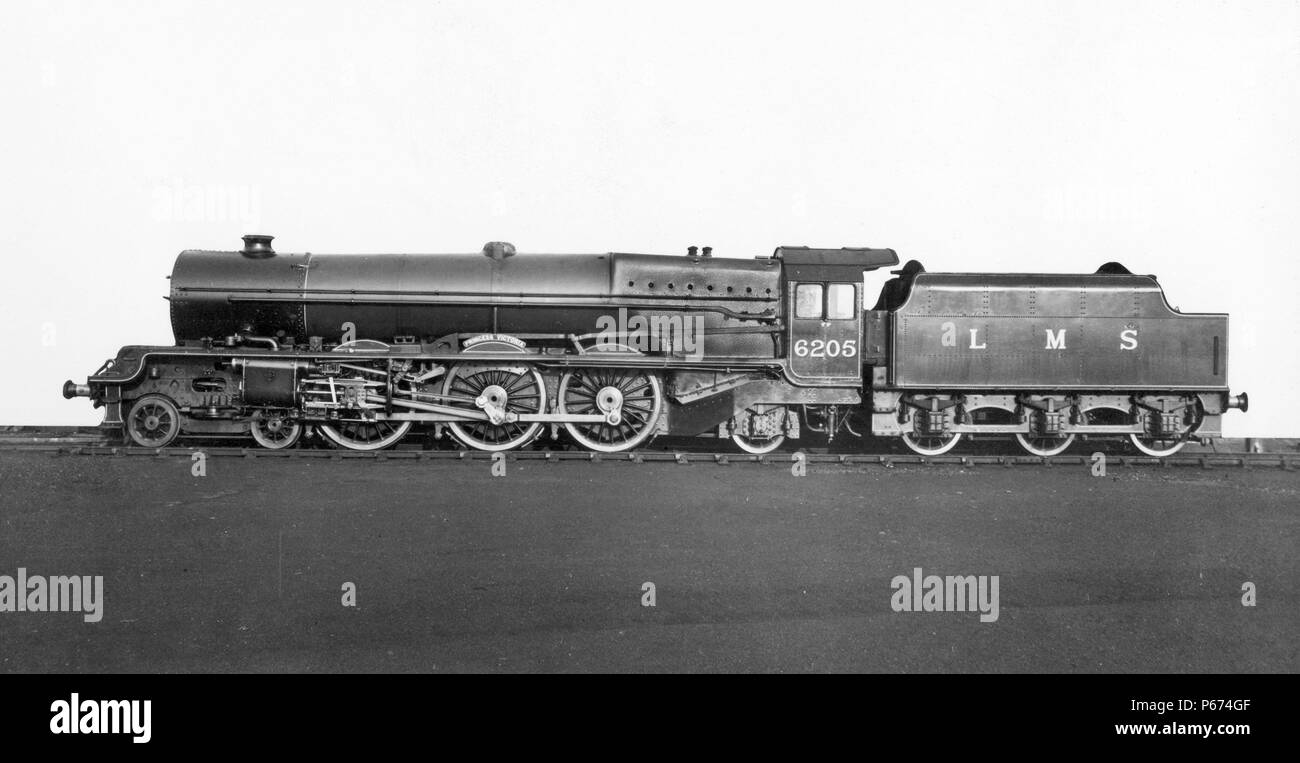 LMS princesse Royal Class 4-6-2 locomotive Pacifique no6205 La princesse Victoria conçu par Stanier. C1938 Banque D'Images