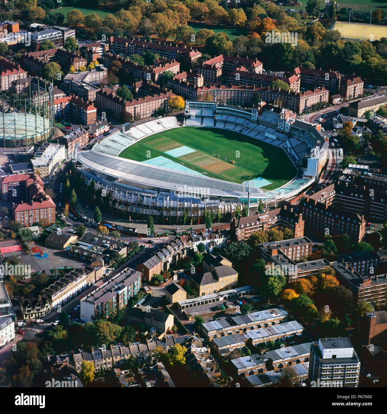 Vue aérienne de l'Oval Cricket Ground, London, UK Banque D'Images