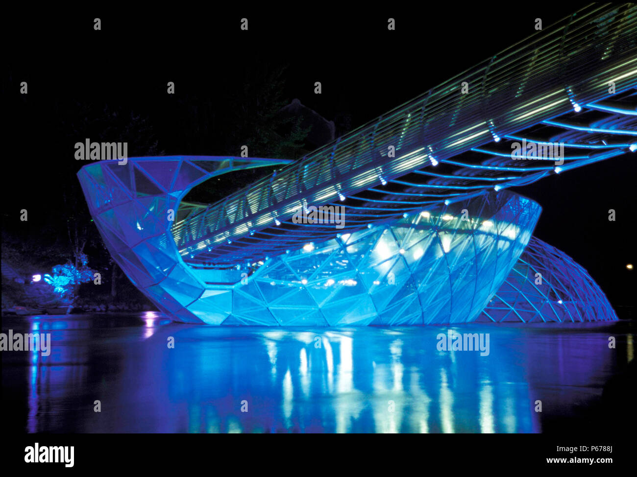 Murinsel Projet, Graz, Autriche, 2003. Île artificielle sur la rivière Mur, dans le centre historique de la ville de Graz, développé pour la célébration de Graz 20 Banque D'Images