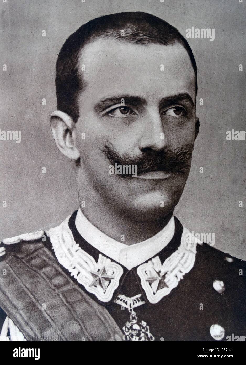 Victor Emmanuel III 1869 - 28 décembre 1947. Roi d'Italie (29 juillet 1900 - 9 mai 1946), représenté à la Première Guerre mondiale 1915 Banque D'Images