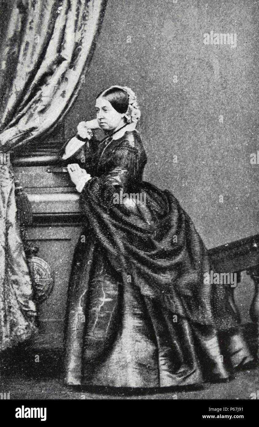 La reine Victoria de Grande-Bretagne 1863. Victoria (Alexandrina Victoria ; 24 mai 1819 - 22 janvier 1901) a été le monarque du Royaume-Uni de Grande-Bretagne et d'Irlande de 20 juin 1837 jusqu'à sa mort. À partir du 1er mai 1876, elle a utilisé le titre supplémentaire de l'Impératrice de l'Inde Banque D'Images