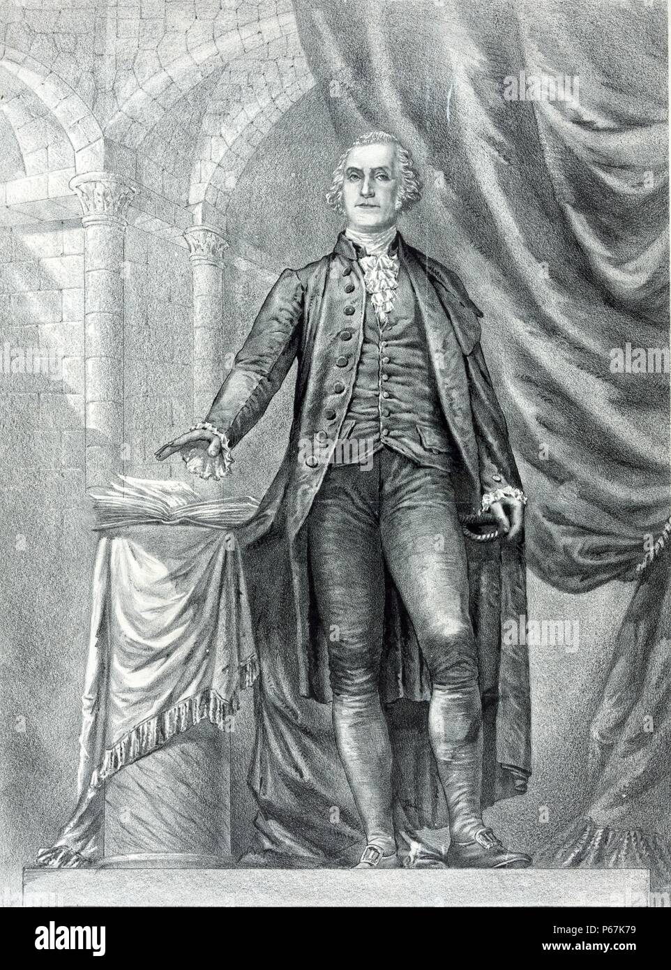 George Washington, la prestation de serment comme premier président des États-Unis d'Amérique. Washington a été le premier président des Etats-Unis, le commandant en chef de l'armée continentale pendant la guerre d'Indépendance américaine, et l'un des pères fondateurs de l'United States Banque D'Images