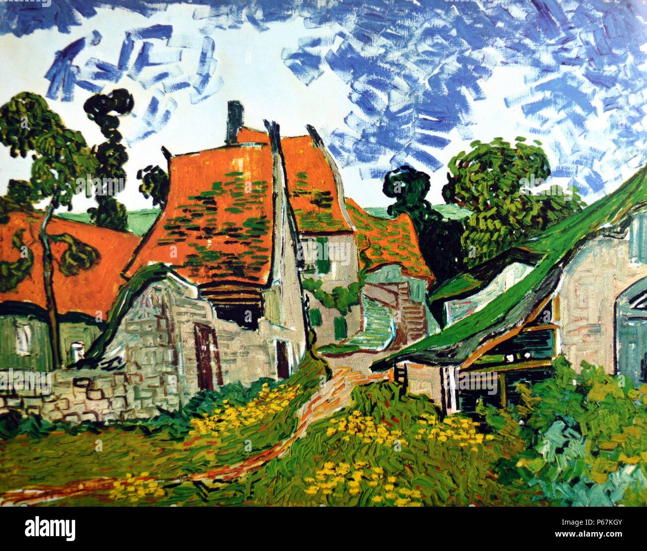 Vincent van Gogh (1853-1890) "street à Auvers", 1890. Vincent Willem van Gogh était un peintre post-impressionniste d'origine néerlandaise dont le travail - Banque D'Images