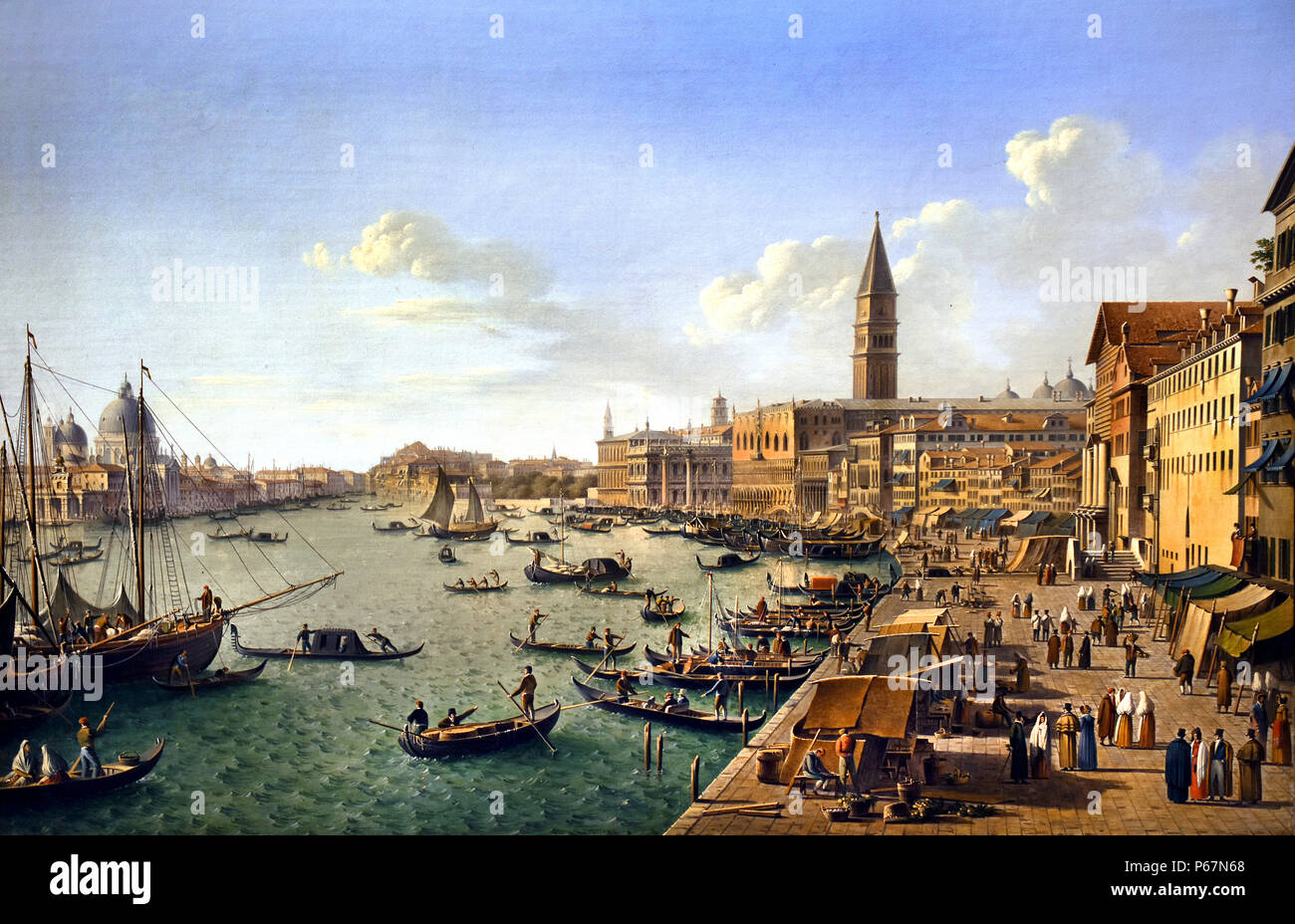 Vue de la Riva degli Schiavoni jusqu'à la Royal Gardens ( Venise ) par Roberto Roberti, 1786-1837 , l'Italie, l'italien Banque D'Images
