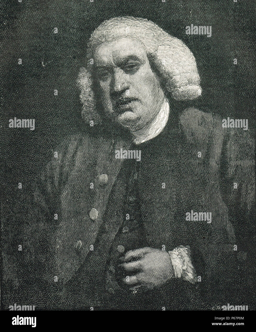 Samuel Johnson, 1709-1784, poète, essayiste, moraliste, critique littéraire, éditeur, biographe, lexicographe Banque D'Images