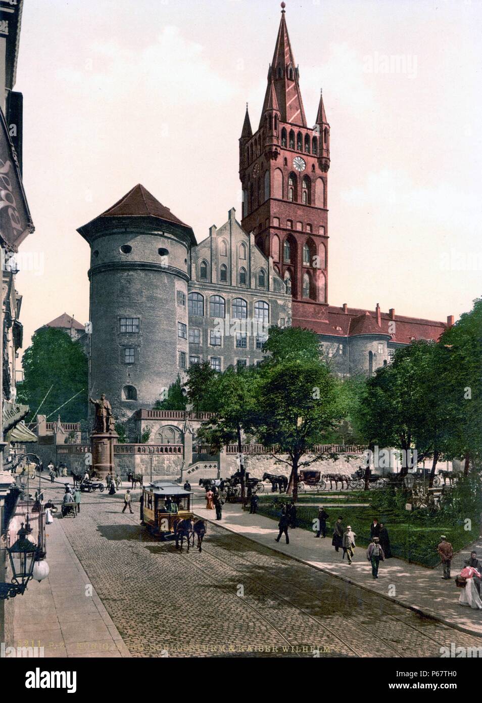 Gravure de Königsberg Château dans l'actuelle Kaliningrad. Le Château de Königsberg était un château à Königsberg, en Allemagne, et a été l'un des monuments de la capitale de Prusse-orientale Königsberg. Datée 1895 Banque D'Images