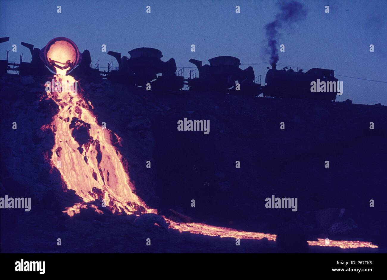 Basculement de la Turquie à scories Karabuk aciéries Hawthorn Leslie 0-6-0T. Août 1976. Banque D'Images