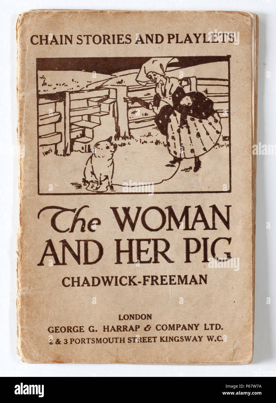La femme et son livret de porcs par Chadwick Freeman Banque D'Images