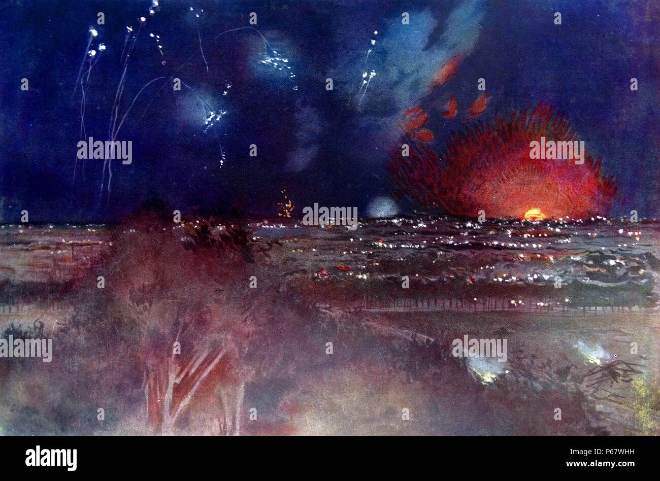 La bataille de l'Yser a eu lieu en octobre 1914 entre les villes de Nieuport et Diksmuide en Belgique. La bataille a arrêté l'invasion qui a donné Allemands le contrôle de plus de 95 % de territoire belge. La victoire dans la bataille de la Belgique a permis de conserver le contrôle d'une infime partie de son territoire tout en rendant le Roi Albert un héros national belge Banque D'Images