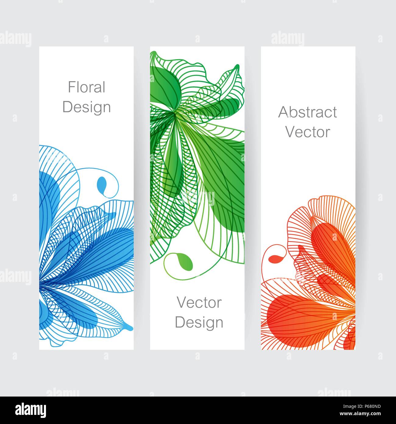 Ensemble de bannières, design floral fleur Illustration de Vecteur