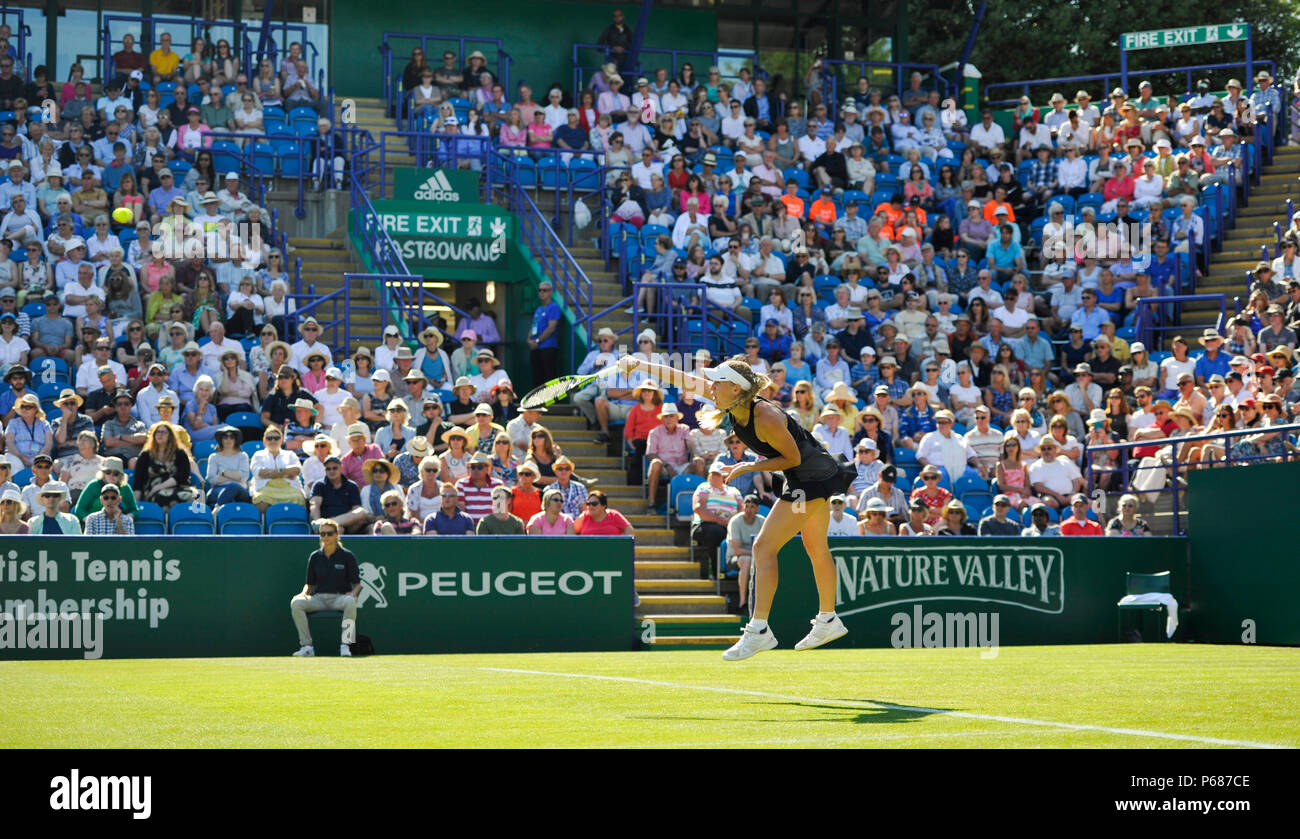 Caroline Wozniacki du Danemark au cours de la vallée de la nature le tournoi international de tennis du Devonshire Park à Eastbourne East Sussex UK. 25 Juin 2018 Banque D'Images