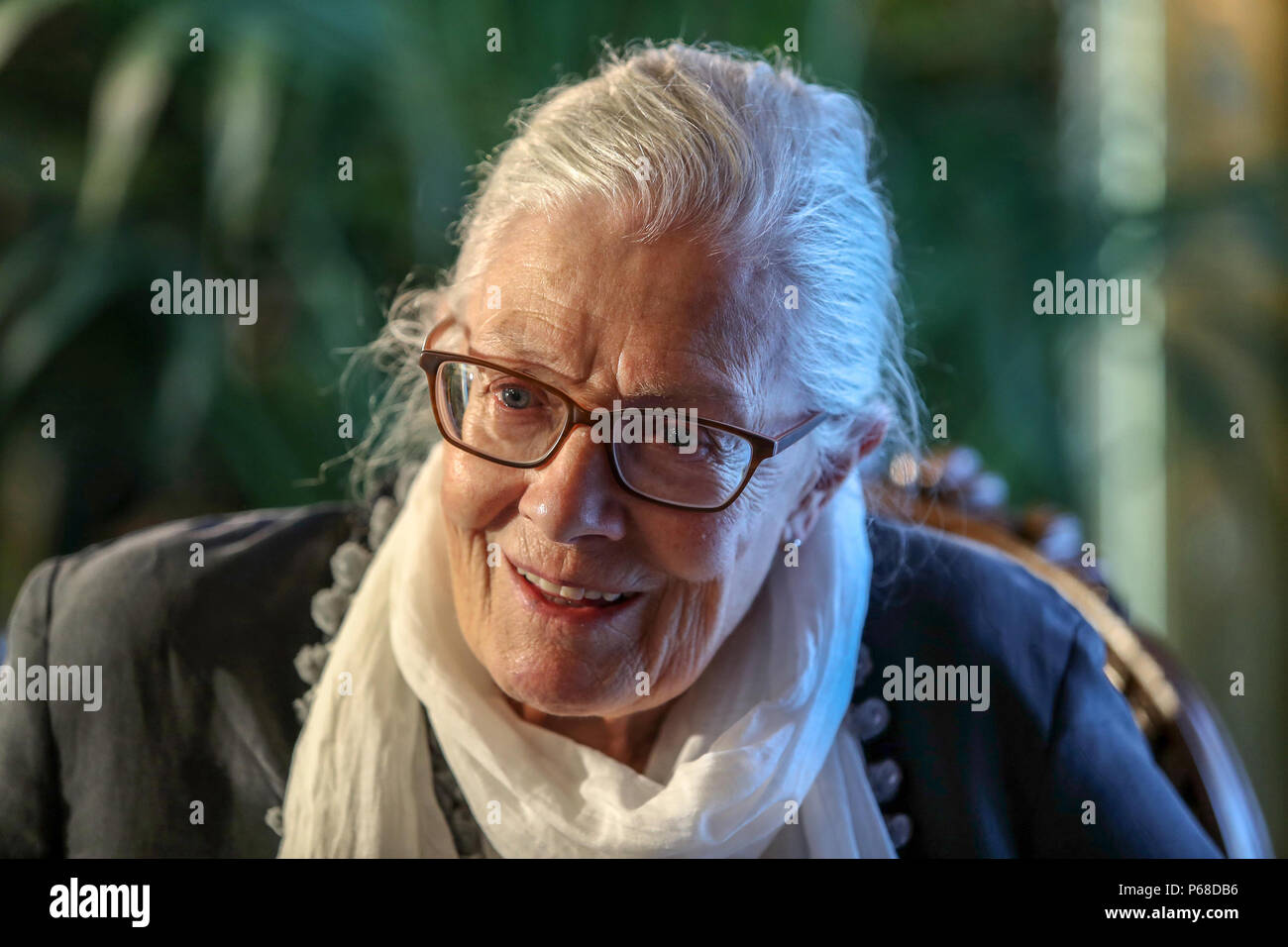 Palerme, Vanessa Redgrave a reçu au Palazzo delle Aquile par le maire Leoluca Orlando, est déplacé en parlant de migrants. 06/28/2018, Palerme, Italie Banque D'Images