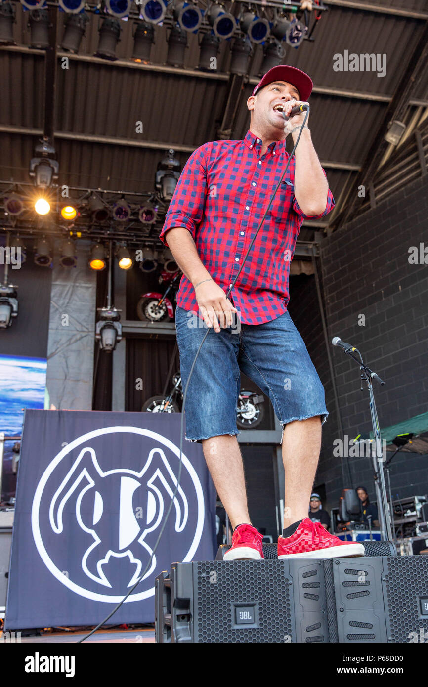 Milwaukee, Wisconsin, États-Unis. 28 Juin, 2018. DRYDEN MITCHELL de Alien Ant Farm effectue live au Festival Park pendant Henry Maier Summerfest à Milwaukee, Wisconsin Crédit : Daniel DeSlover/ZUMA/Alamy Fil Live News Banque D'Images