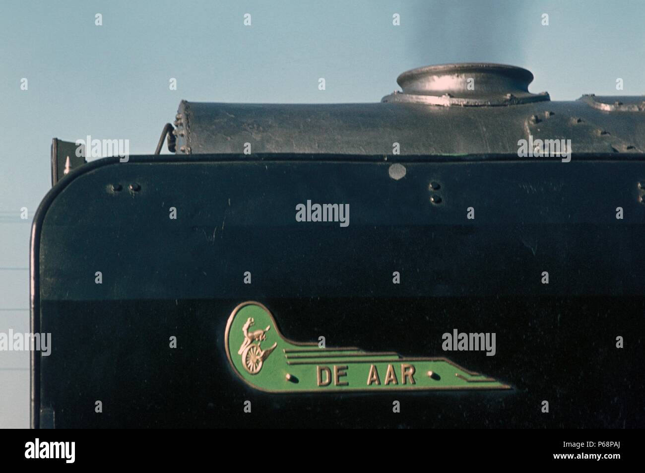 L'élégant situées sur le déflecteur de fumée d'un chemin de fer d'Afrique du Sud 23 Classe 4-8-4 en 1973. Banque D'Images