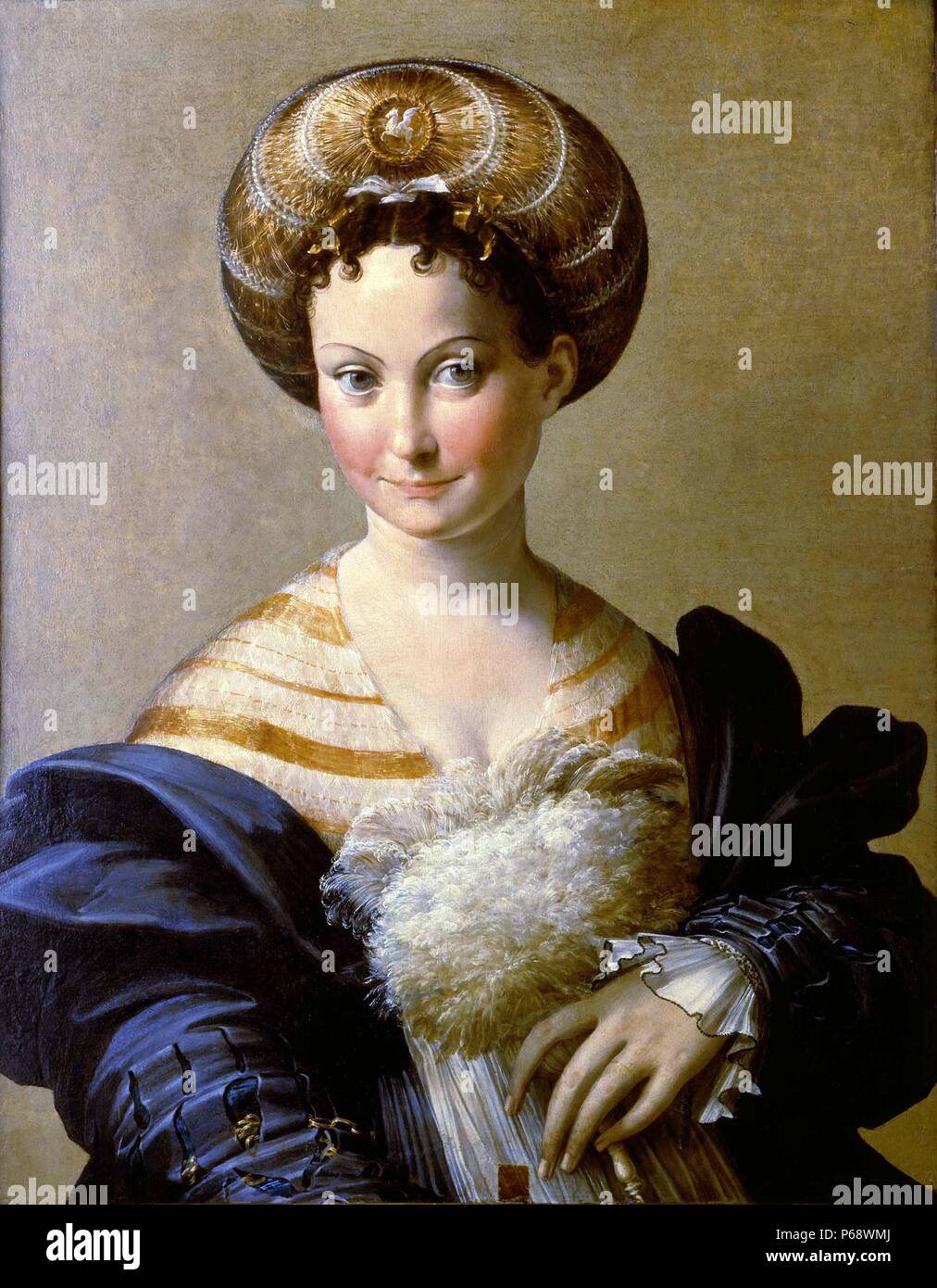 L'esclave turc (Portrait d'une jeune femme ; italien : Schiava turca) est une peinture de l'artiste maniériste italien Parmigianino, exécutés autour de 1533. Il est logé dans la Galleria nazionale di Parma, Italie du nord. Banque D'Images