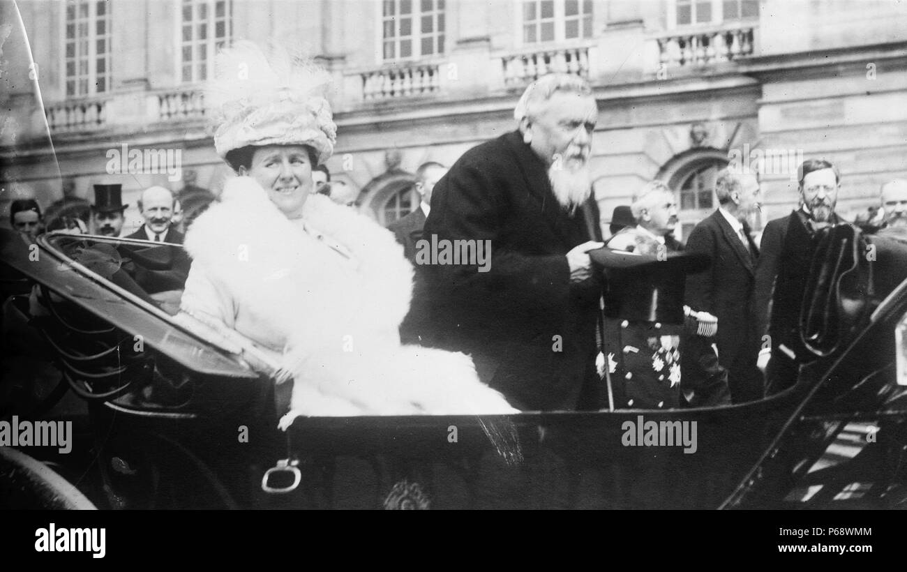 Wilhelmina, reine du Royaume des Pays-Bas visite Président Français Clément Armand Fallières 1912 Banque D'Images