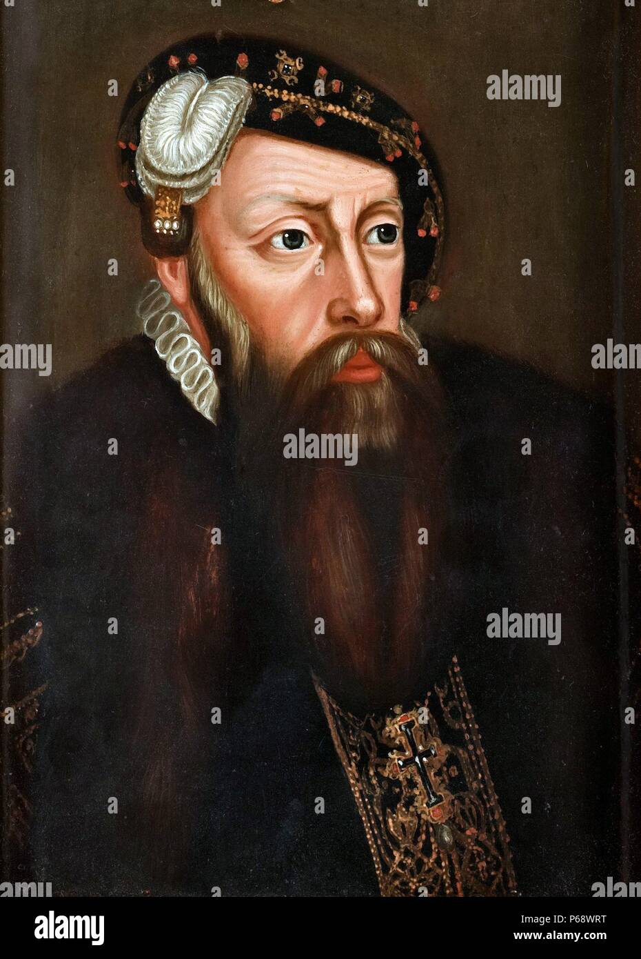 Je Gustav, Gustav Eriksson de la naissance noble famille Vasa et connu plus tard sous le nom de Gustav Vasa (12 mai 1496[1] - 29 septembre 1560), Roi de Suède de 1523 jusqu'à sa mort, portrait par Ulla (Ulrika Frederika) Pâque , 1735-1796 (Suède) Banque D'Images