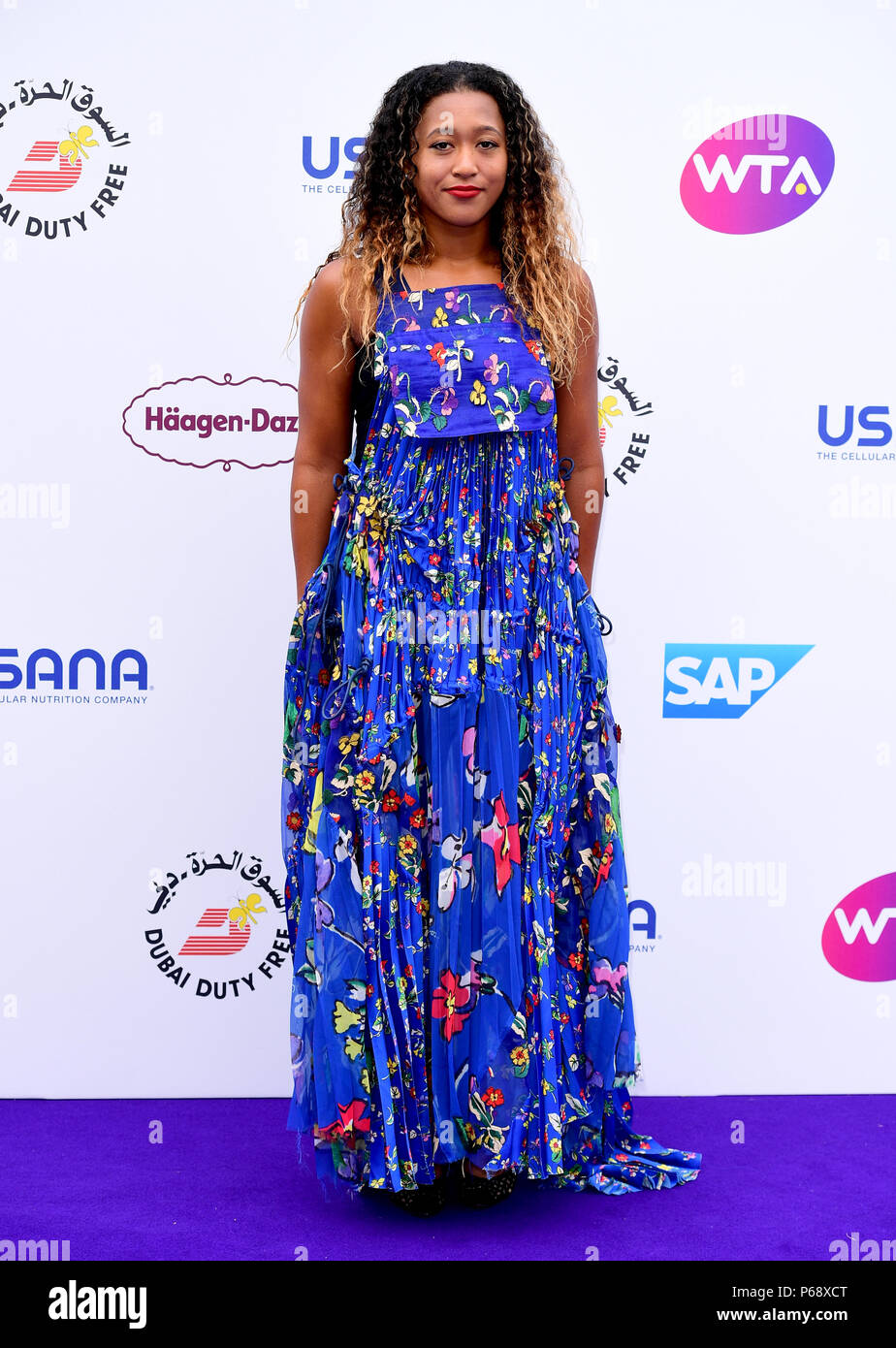 Naomi Osaka participer au congrès annuel de la WTA Tennis sur la Tamise a tenu à la Bernie Spain Gardens, South Bank, Londres. Banque D'Images