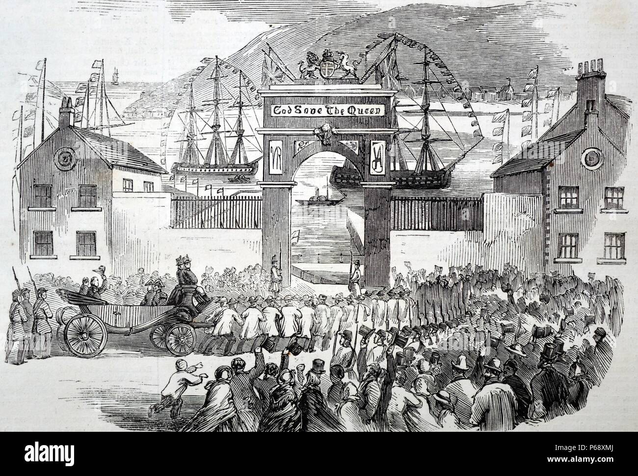 L'embarquement du Prince de Galles au Queen's Wharf, de Saint-Jean, Terre-Neuve. Banque D'Images