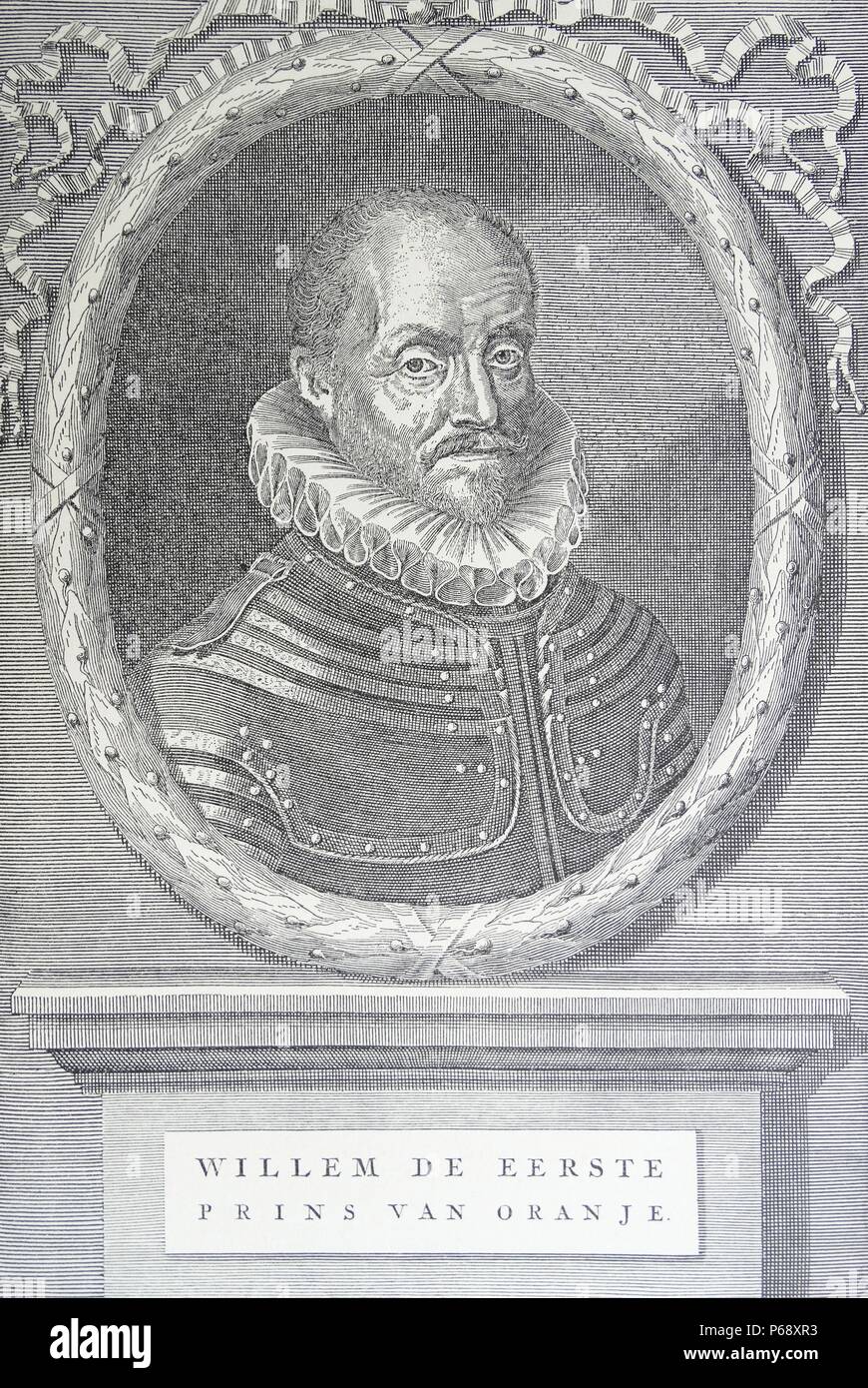 William I, Prince d'Orange (1533 - 1584), connu sous le nom de Guillaume le Taciturne. chef de la révolte des gueux contre les Espagnols qui a déclenché la guerre de Quatre-Vingts Ans et ont abouti à l'indépendance formelle de l'Organisation des provinces en 1648. Le catholique français Balthasar Gérard shot William dans la poitrine à bout portant. Banque D'Images