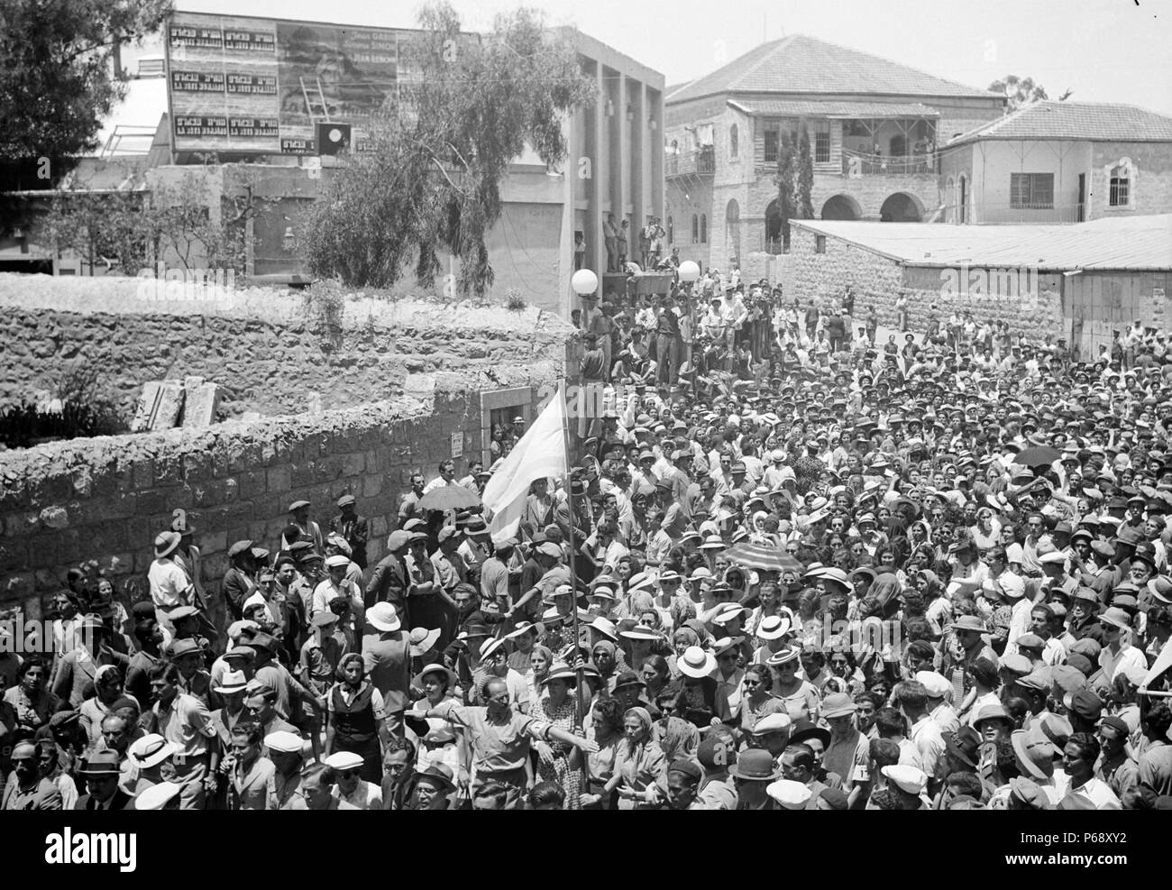 Photographie de manifestations de protestation contre la Palestine juive Livre blanc. Datée 1939 Banque D'Images