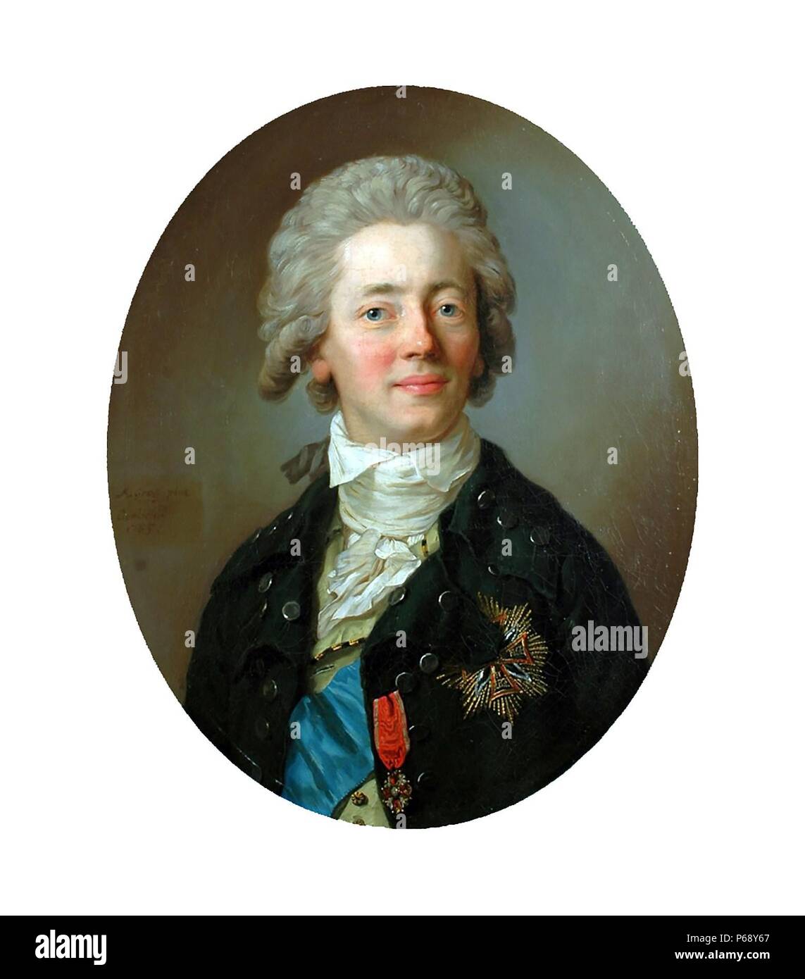 Portrait du Comte Stanislas Kostka Potocki (1755-1821), noble polonais, homme politique, écrivain, publiciste, mécène et collectionneur d'art du 1800 Banque D'Images