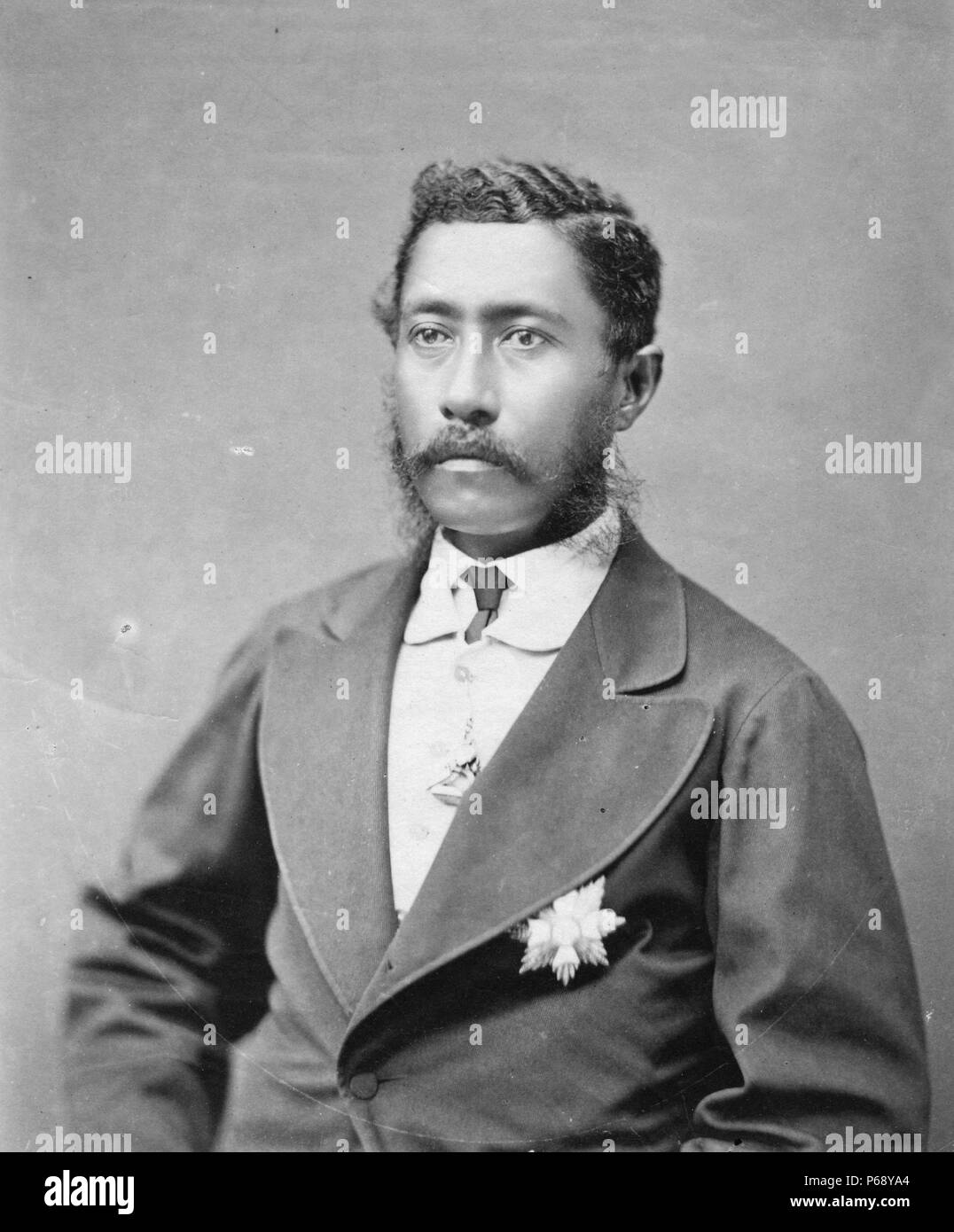 Photographie du Roi Lunalilo, né William Charles Lunalilo (1835-1874) Roi du Royaume d'Hawaï. Datée 1873 Banque D'Images