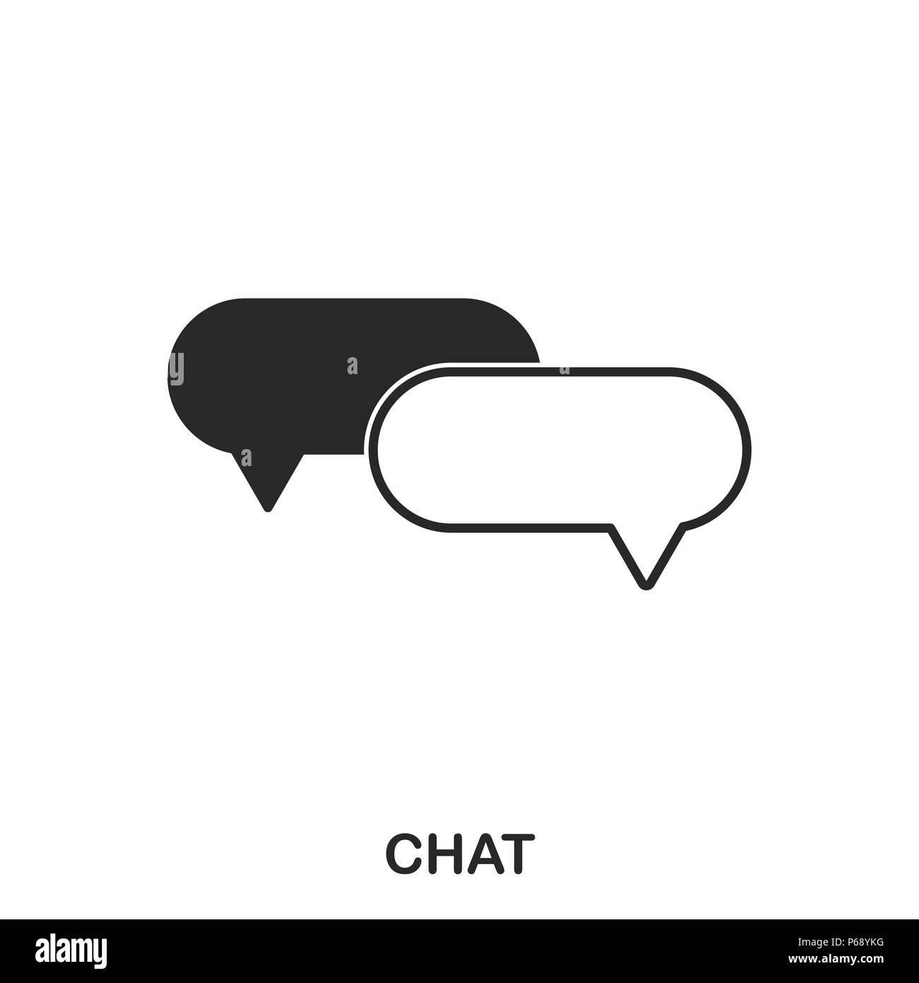 L'icône de chat. L'icône de style de ligne design. L'ASSURANCE-CHÔMAGE. Illustration de l'icône de chat. Les pictogrammes isolé sur blanc. Prêt à utiliser dans la conception de sites web, applications, logiciel, imprimer. Banque D'Images