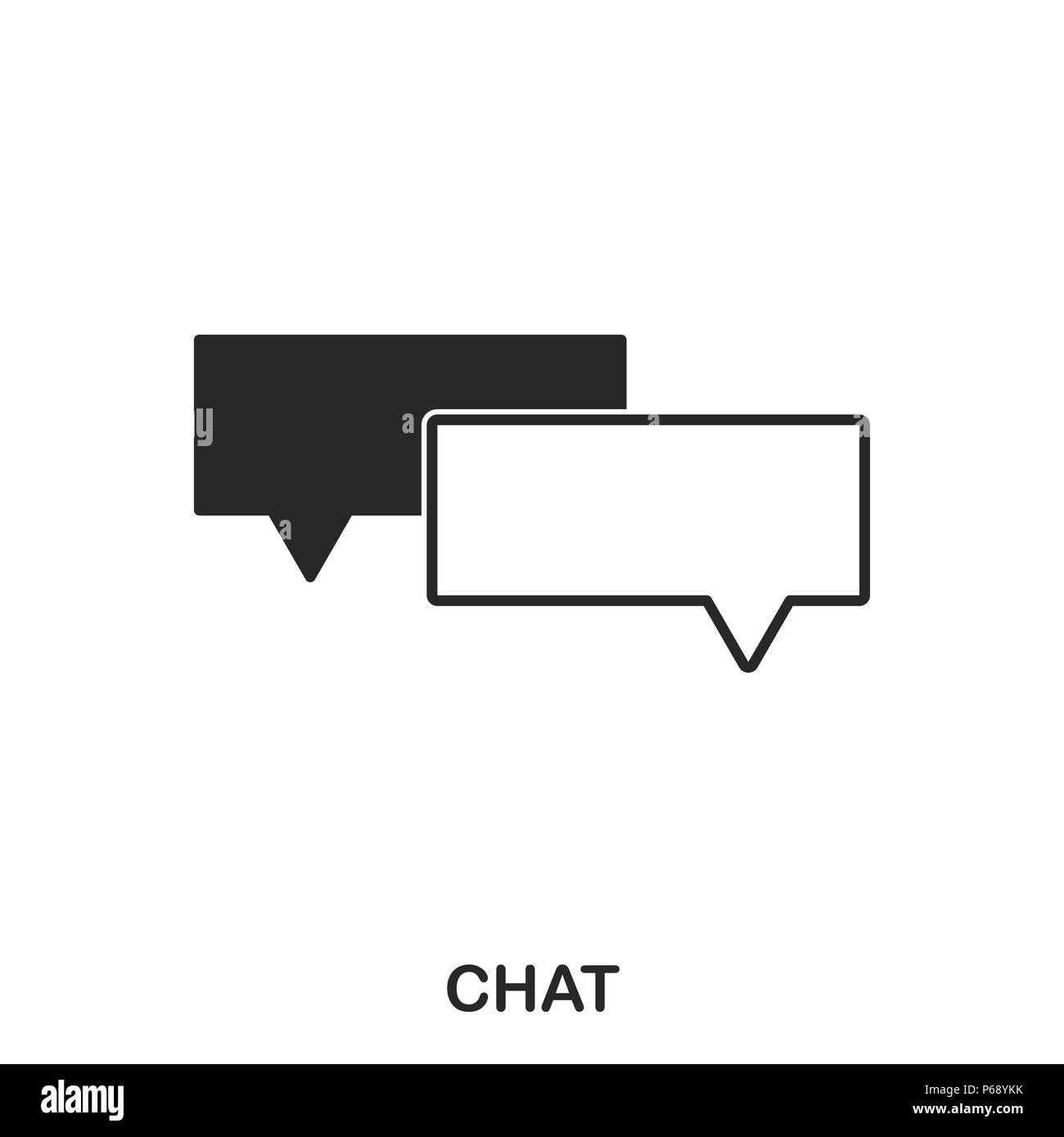 L'icône de chat. L'icône de style de ligne design. L'ASSURANCE-CHÔMAGE. Illustration de l'icône de chat. Les pictogrammes isolé sur blanc. Prêt à utiliser dans la conception de sites web, applications, logiciel, imprimer. Banque D'Images