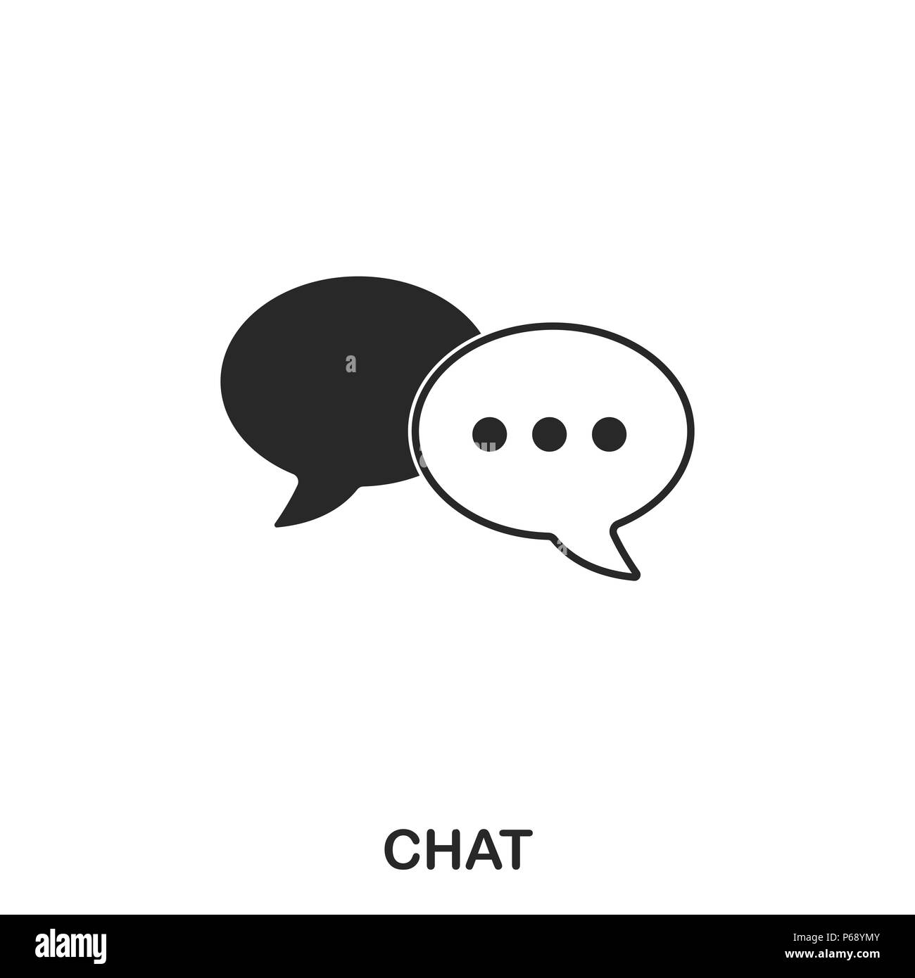 L'icône de chat. L'icône de style de ligne design. L'ASSURANCE-CHÔMAGE. Illustration de l'icône de chat. Les pictogrammes isolé sur blanc. Prêt à utiliser dans la conception de sites web, applications, logiciel, imprimer. Banque D'Images