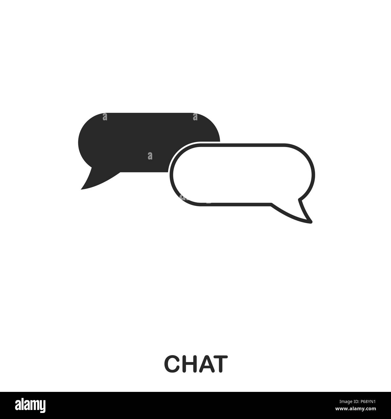 L'icône de chat. L'icône de style de ligne design. L'ASSURANCE-CHÔMAGE. Illustration de l'icône de chat. Les pictogrammes isolé sur blanc. Prêt à utiliser dans la conception de sites web, applications, logiciel, imprimer. Banque D'Images