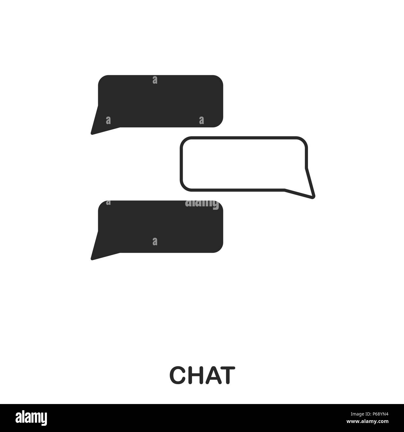 L'icône de chat. L'icône de style de ligne design. L'ASSURANCE-CHÔMAGE. Illustration de l'icône de chat. Les pictogrammes isolé sur blanc. Prêt à utiliser dans la conception de sites web, applications, logiciel, imprimer. Banque D'Images