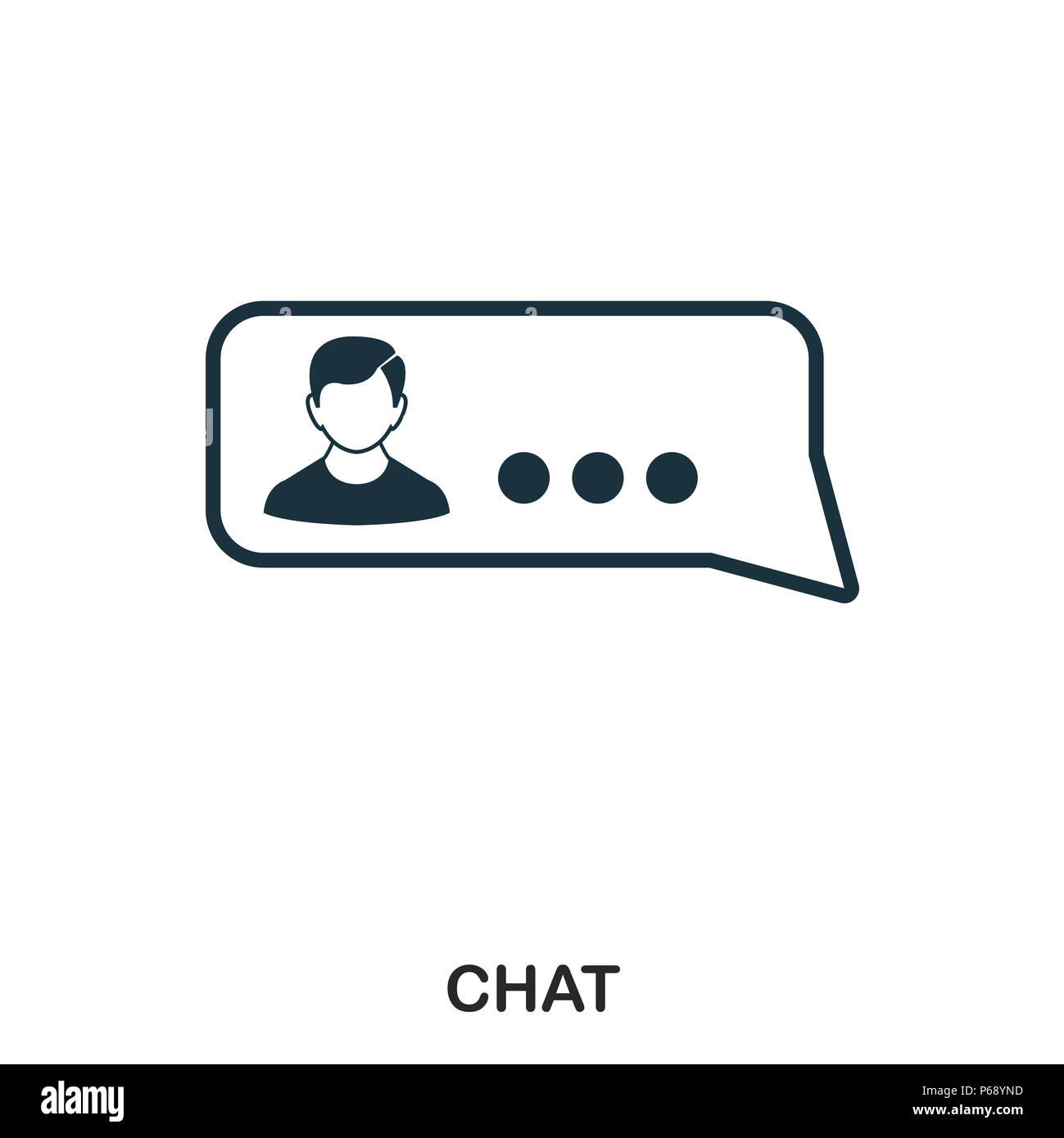 L'icône de chat. L'icône de style de ligne design. L'ASSURANCE-CHÔMAGE. Illustration de l'icône de chat. Les pictogrammes isolé sur blanc. Prêt à utiliser dans la conception de sites web, applications, logiciel, imprimer. Banque D'Images