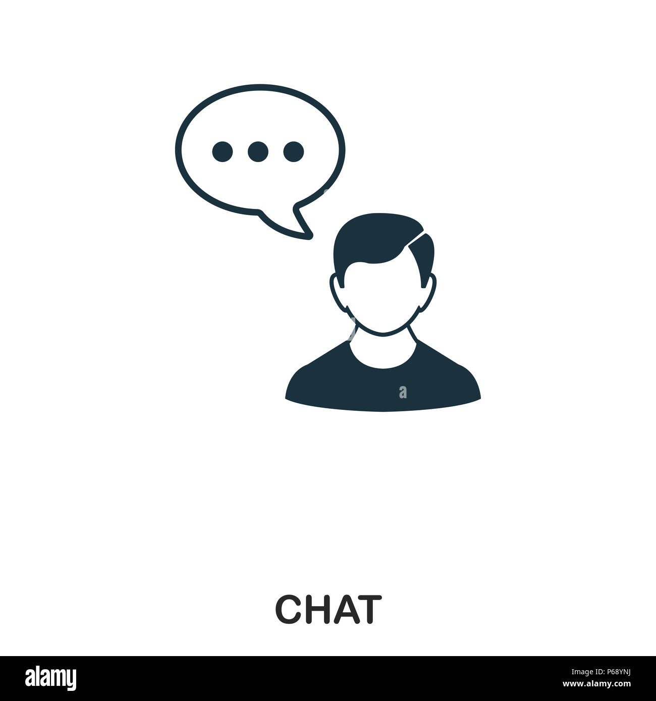 L'icône de chat. L'icône de style de ligne design. L'ASSURANCE-CHÔMAGE. Illustration de l'icône de chat. Les pictogrammes isolé sur blanc. Prêt à utiliser dans la conception de sites web, applications, logiciel, imprimer. Banque D'Images