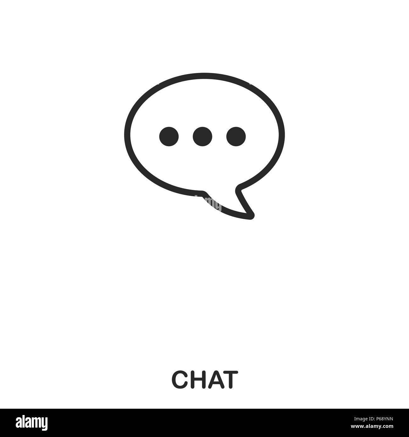L'icône de chat. L'icône de style de ligne design. L'ASSURANCE-CHÔMAGE. Illustration de l'icône de chat. Les pictogrammes isolé sur blanc. Prêt à utiliser dans la conception de sites web, applications, logiciel, imprimer. Banque D'Images