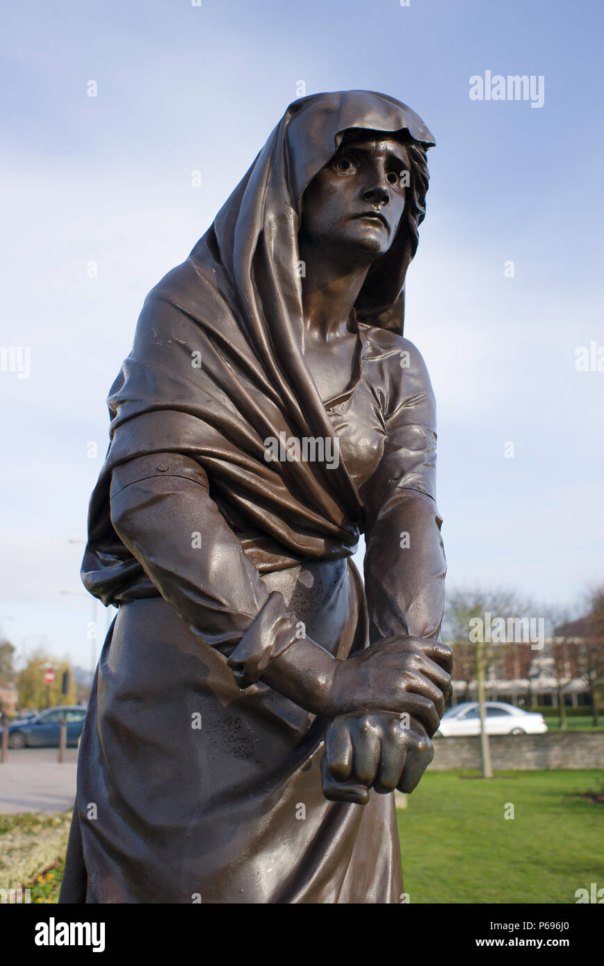 Statue de Lady Macbeth, personnage de Shakespeare, à Stratford sur Avon Warwickshire Angleterre UK Banque D'Images