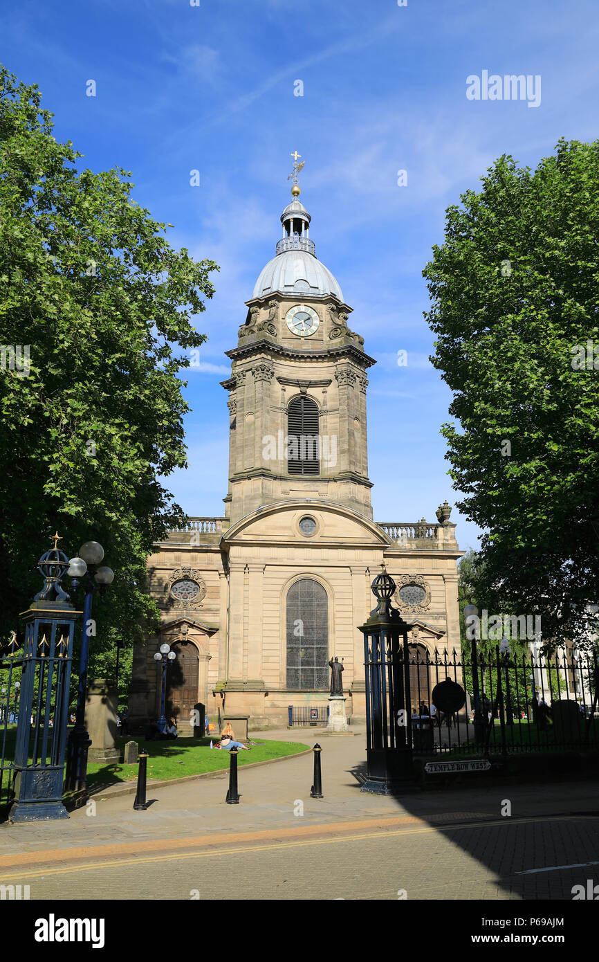La Cathédrale de Saint Philippe, sur Colmore Row, à Birmingham, dans les Midlands de l'Ouest, Royaume-Uni Banque D'Images