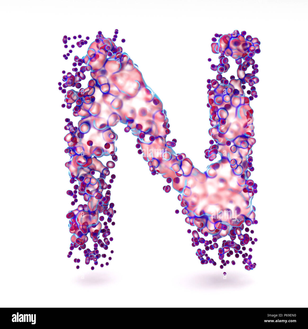 Lettre N 3D avec texture biologique abstrait Banque D'Images