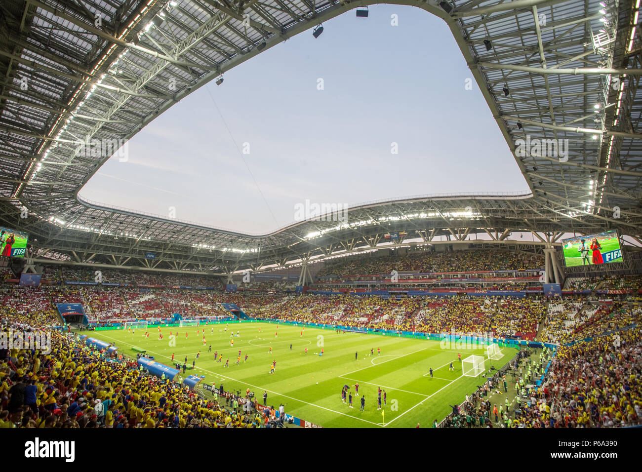 La Colombie bat la Pologne à la Russie Coupe du Monde 2018 à Kazan Arena le 25 juin 2018. Banque D'Images