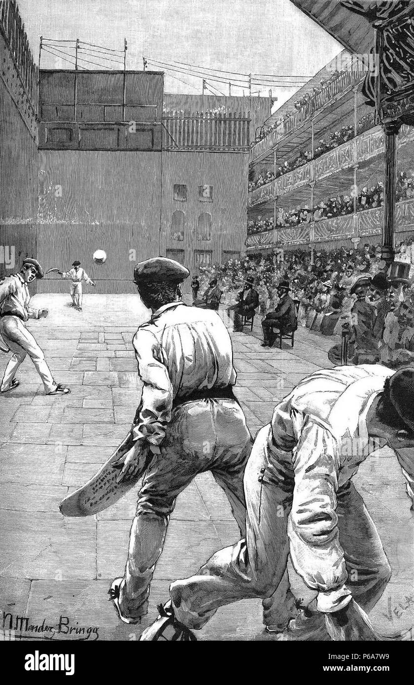 1891-07-16, la Ilustración Nacional, El madrileño Jai-Alai, Méndez Bringa, Vela (rognée). Banque D'Images
