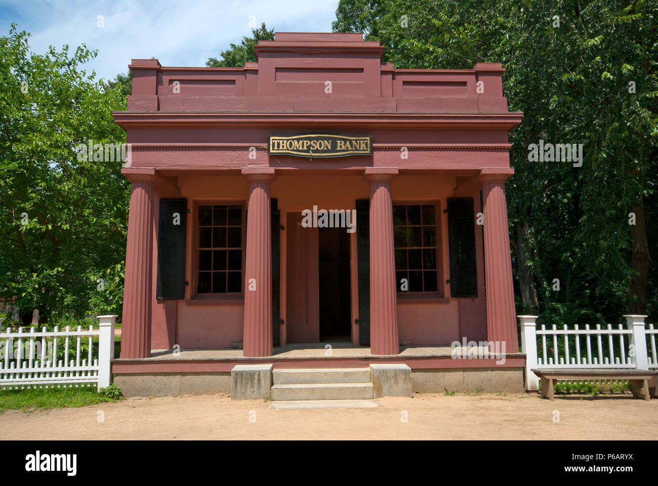 Thompson Banque à Old Sturbridge Village, Sturbridge, Comté de Worcester, Massachusetts, USA Banque D'Images